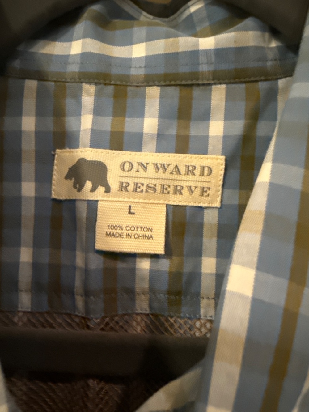 Onward Reserve blue plaid shooting shirt. NWT. Men’s L - Picture 2 of 5